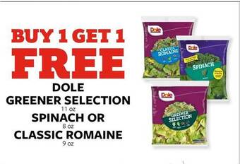Fareway Dole Greener Selection Spinach Or Classic Romaine offer