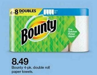 Target Bounty 4-pk, Double Roll Paper Towels offer