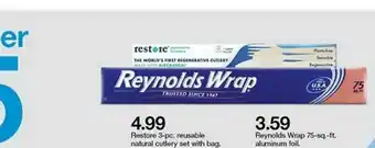 Target Restore 3-pc. Reusable Natural Cutlery Set With Bag , Reynolds Wrap 75-sq.-ft. Aluminum Foil offer