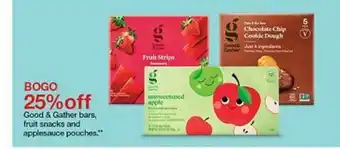 Target Good & Gather Bars, Fruit Snacks And Applesauce Pouches offer
