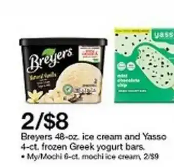 Target Breyers Ice Cream And Yasso Frozen Greek Yogurt Bars offer