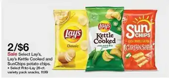 Target Select Lay's Lay's Kettle Cooked And SunChips Potato Chips offer