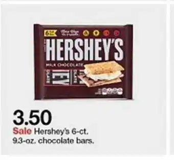 Target Hershey's 6-ct. 9,3-oz, Chocolate Bars offer
