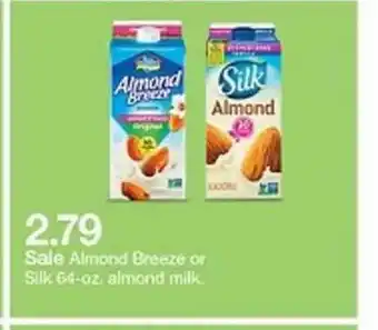 Target Almond Breeze Or Silk Almond Milk offer