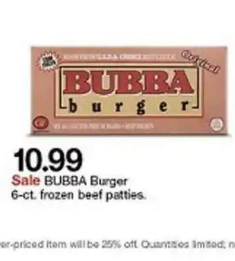 Target Bubba Burger Frozen Beef Patties offer