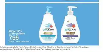 Target Baby Dove Toiletries offer