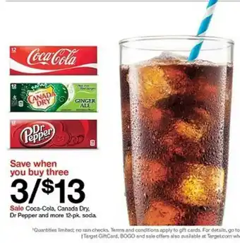 Target Coca-Cola, Canada Dry, Dr Pepper And More Soda offer