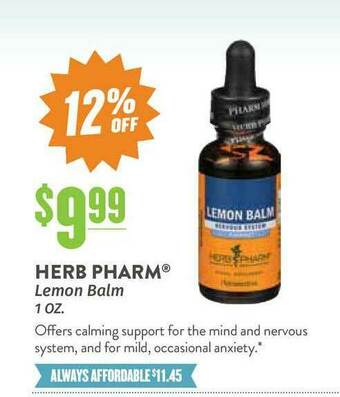 Natural Grocers Herb Pharm Lemon Balm offer