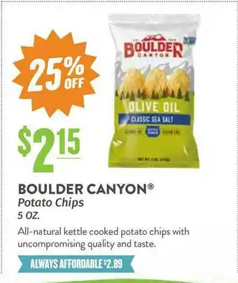 Natural Grocers Boulder Canyon Potato Chips offer
