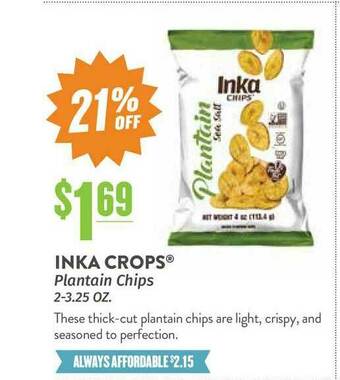 Natural Grocers Inka Crops Plantain Chips offer