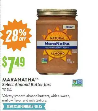 Maranatha Select Almond Butter Jars