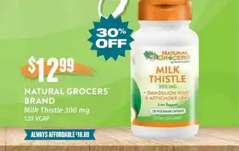 Natural Grocers Natural Groces Brand Milk Thistle 300 Mg 120 VCAP offer