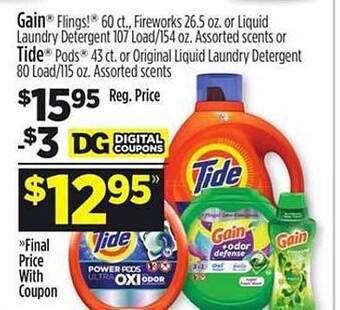 Dollar General Gain Flings Or Tide Pods offer