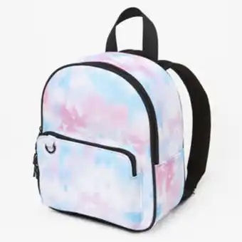 Claire's Pink and blue tie dye small backpack offer