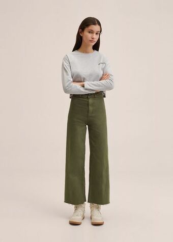 Mango Cropped wide-leg jeans offer