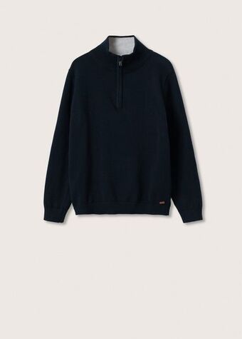 Mango High neck sweater with zip offer