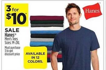 Dollar General Hanes Men's Tees offer