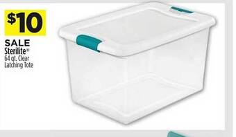 Dollar General Sterilite Clear Latching Tote offer