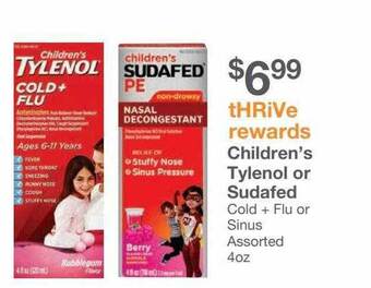 Kinney Drugs Children's Tylenol Or Sudafed offer