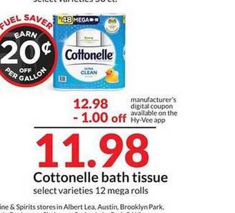 Hy-Vee Cottonelle Bath Tissue offer