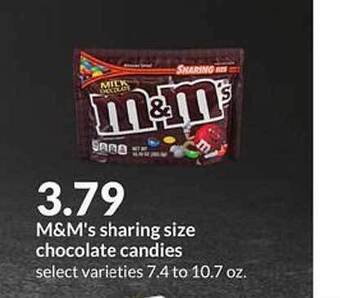Hy-Vee M&m's Sharing Size Chocolate Candies offer