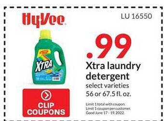 Hy-Vee Xtra Laundry Detergent offer