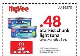 Hy-Vee Starkist Chunk Light Tuna offer
