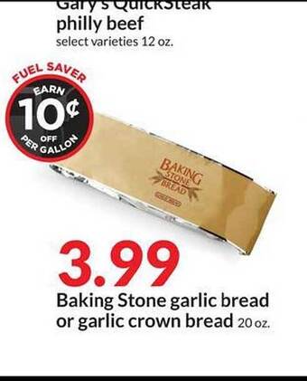 Hy-Vee Baking Stone Garlic Bread Or Garlic Crown Bread offer