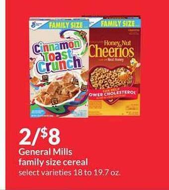 Hy-Vee General Mills Family Size Cereal offer