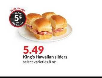Hy-Vee King's Hawaiian Sliders offer