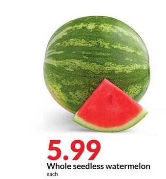 Hy-Vee Whole Seedless Watermelon offer