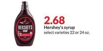 Hy-Vee Hershey's Syrup offer