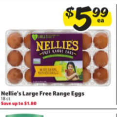 Winn Dixie Nellie's Large Free Range Eggs offer
