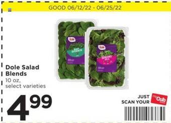Cub Foods Dole Salad Blends offer