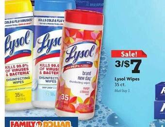 Family Dollar Lysol Wipes offer