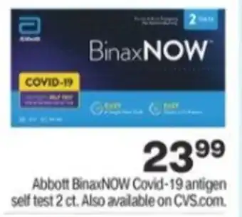 Menards Abbott BinaxNow Covid-19 Antigen offer