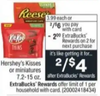 Menards Hershey's Kisses Or Miniatures offer