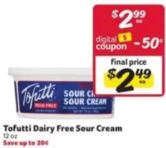 Winn Dixie Tofutti Dairy Free Sour Cream 12 oz. offer