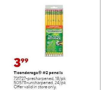 Staples Ticonderoga #2 Pencils offer