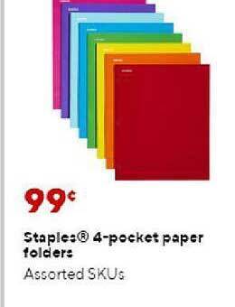 Staples Staples 4-pocket Paper Folders offer