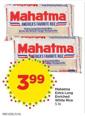 Food 4 Less Mahatma Extra Long Enriched White Rice offer