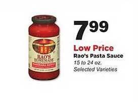 Stater Bros Rao's Pasta Sauce offer