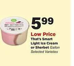 Stater Bros That's Smart Light Ice Cream Or Sherbet offer