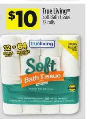 Dollar General True Living Soft Bath Tissue offer