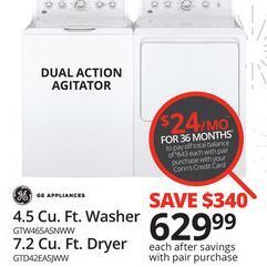 Conn's Home Plus General Electric Washer & Dryer offer