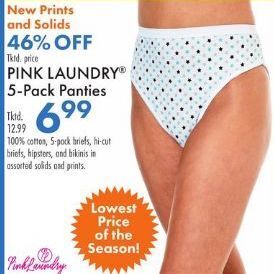 Boscov's Pink Laundry 5-Pack Panties offer