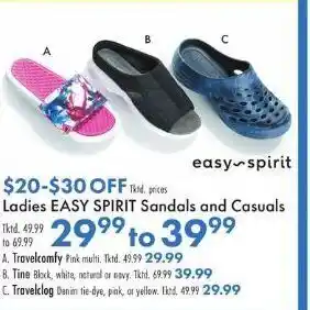 Boscov's Ladies Easy Spirit Sandals offer