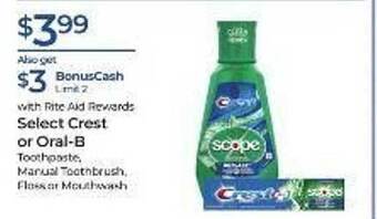 Rite Aid Crest Or Oral-b offer