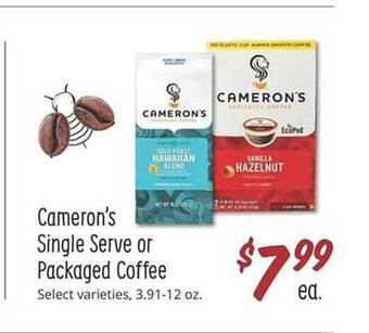 Sprouts Farmers Market Cameron's Single Serve Or Packaged Coffee offer