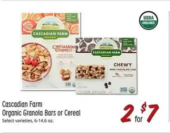 Sprouts Farmers Market Cascadian Farm Organic Bars Or Cereal offer